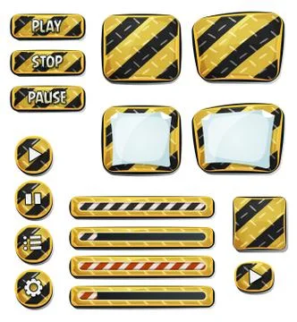 Warning icons and elements for ui game Illustrazione stock