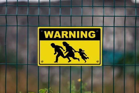 Warning - Illegal migrants Stock Photos
