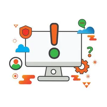 Warning illustration. computer illustration. Illustrazione stock