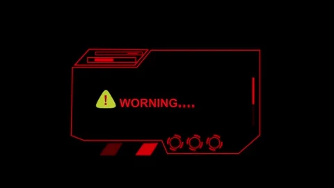 Warning interface animation with exclamation mark. Warning interface red al.. Stock Footage 337618411
