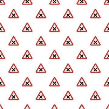 Warning of intersection road pattern seamless Stock Illustration