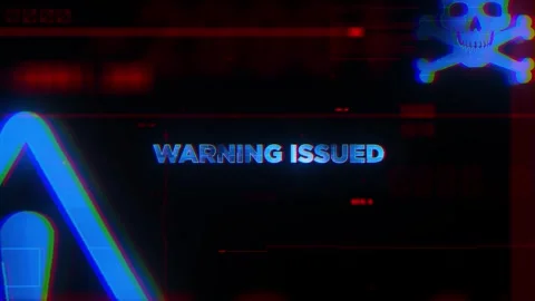 Warning Issued Message Animation System Failure Notification Stock Footage 342800306