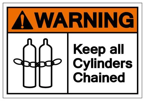 Warning Keep all cylinders chained Symbol Sign, Vector Illustration, Isolate  Stock Illustration