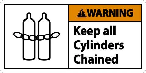 Warning Keep All Cylinders Chained Symbol Sign On White Background Stock Illustration