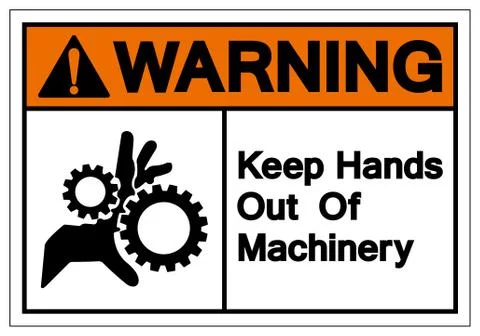 Warning Keep Hands Out Of Machinery Symbol Sign, Vector Illustration, Isolate Stock Illustration