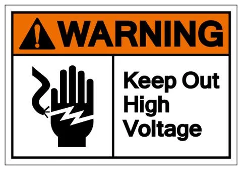 Warning Keep Out High Voltage Symbol Sign, Vector Illustration, Isolate On Wh Stock Illustration