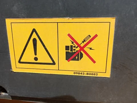 Warning label Stock Photos