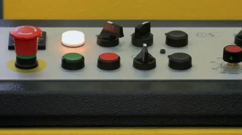 Warning lamp lights up on the machine ProRes Stock Footage 12440312