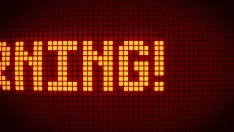 Warning, Led Display message Stock-Footage 84815564