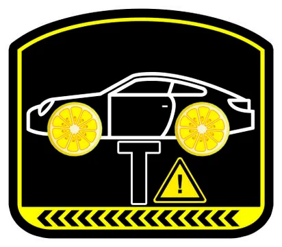 Warning Lemon Car Stock Illustration