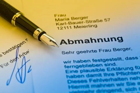 A warning letter Stock Photos