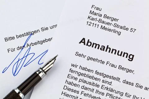 A warning letter Stock Photos