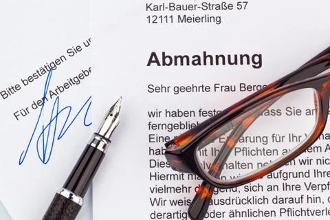A warning letter Stock Photos