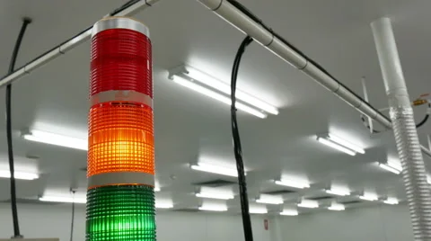 Warning light alarm for machine working Stock Footage 59717950