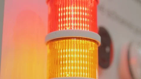 Warning light alarm for machine working on manufacture Stock Footage 105106916