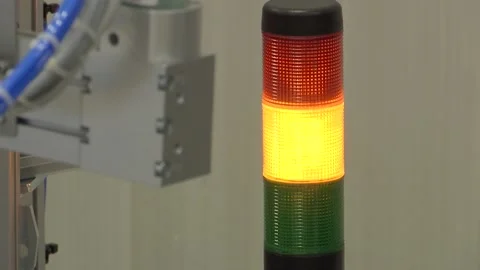 Warning light alarm for machine working. Stock Footage 154584842