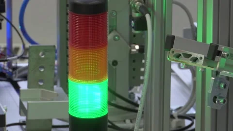 Warning light alarm for machine working. Stock Footage 154584850