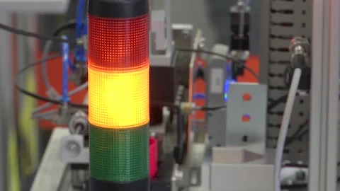 Warning light alarm for machine working. Stock Footage 154584889