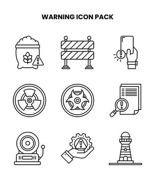 Warning Line Collection Icons Pack Stock-Illustration