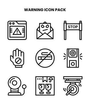 Warning Line Scalable Icons Pack Stock Illustration