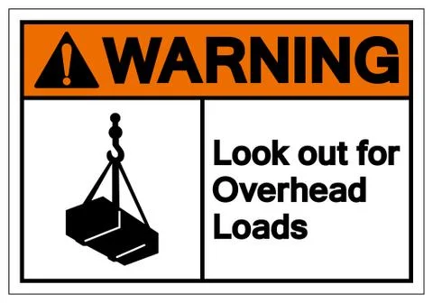 Warning Look Out For Overhead Loads Symbol Sign, Vector Illustration, Isolate Stock Illustration