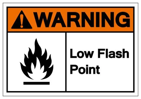 Warning Low Flash Point Symbol Sign, Vector Illustration, Isolate On White Ba Stock Illustration