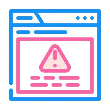 Warning message color icon vector illustration line Stock Illustration