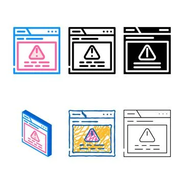 Warning message color icon vector diversity line Stock Illustration