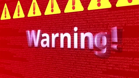Warning Message found text on screen Loop Animation, weak password and security Vidéo 183422579