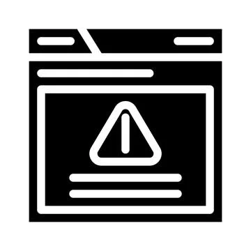 Warning message glyph icon vector illustration sign Stock Illustration