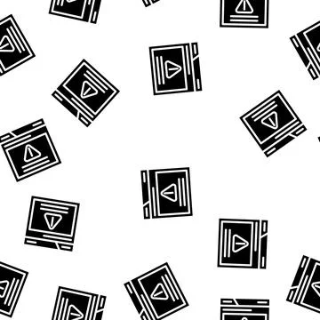 Warning message glyph vector seamless pattern sign Stock Illustration