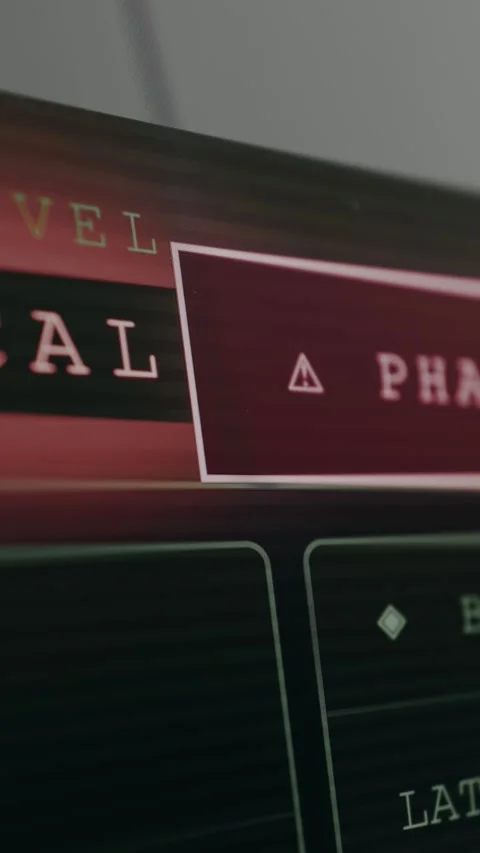 Warning message indicating the Threat Level as Critical Stock Footage 330663857