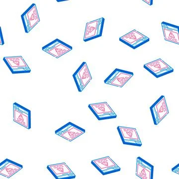 Warning message isometric icon seamless pattern sign Illustrazione stock