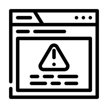 Warning message line icon vector illustration line Stock Illustration