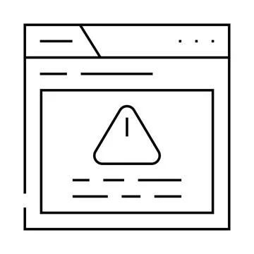 Warning message line icon vector illustration line Stock Illustration