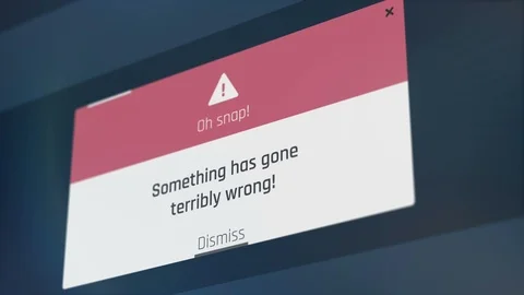 Warning message, something has gone wrong, system under attack, hacking Stock Footage 90410627