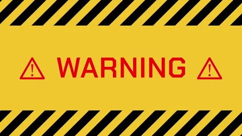 Warning message, yellow and black background Stock Footage 317430645