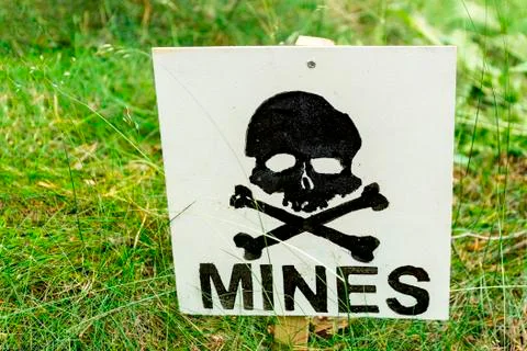 Warning minefield Stock Photos
