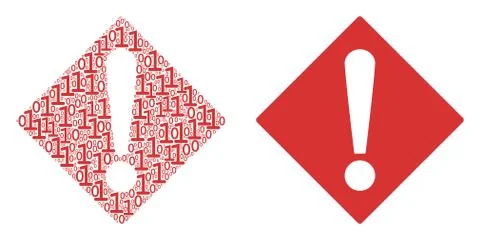 Warning Mosaic of Binary Digits Illustrazione stock