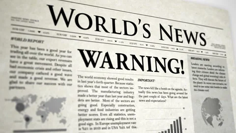 Warning Newspaper Headline and Graphs Stock Footage 154913368