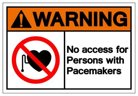 Warning No Access For Persons With Pacemaker Symbol Sign ,Vector Illustration Stock Illustration