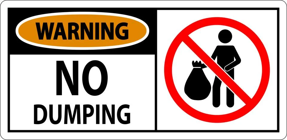 Warning No Dumping Sign Stock Illustration