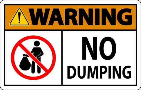 Warning No Dumping Sign Stock Illustration