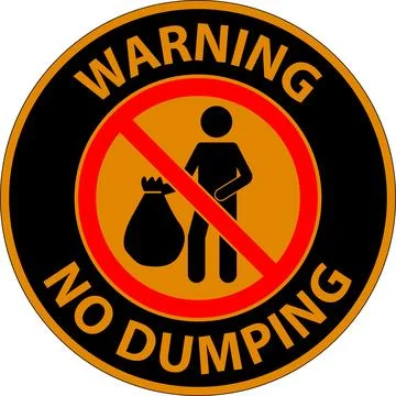 Warning No Dumping Sign Stock Illustration