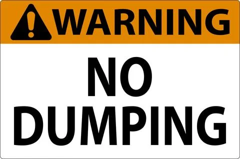 Warning No Dumping Sign Stock Illustration