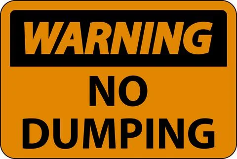 Warning No Dumping Sign On White Background Illustrazione stock