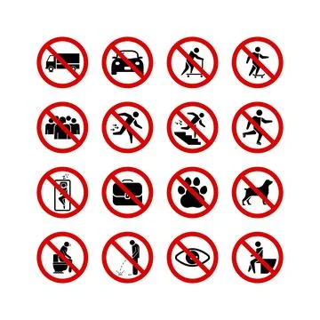 Warning no roller scooter area sign and symbol graphic design vector illust.. Stock Illustration
