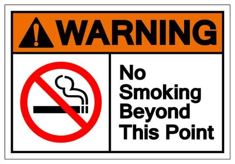 Warning No Smoking Beyond This Point Symbol Sign, Vector Illustration, Isolat Stock Illustration