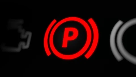 Warning Parking Light on Car Dashboard Stock Footage 124447950