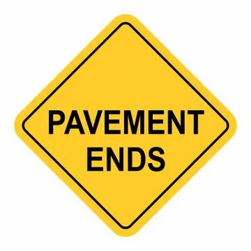 Warning Pavement End Sign Stock Illustration